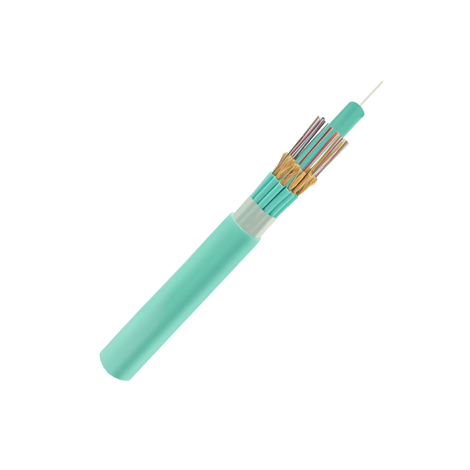 Picture name: Fiber Optic Cable|Micro Distribution Fiber Optic Cable 96Fibers 8x12F Subunit MM 10Gig OM3 50/125um Riser Rated Aqua