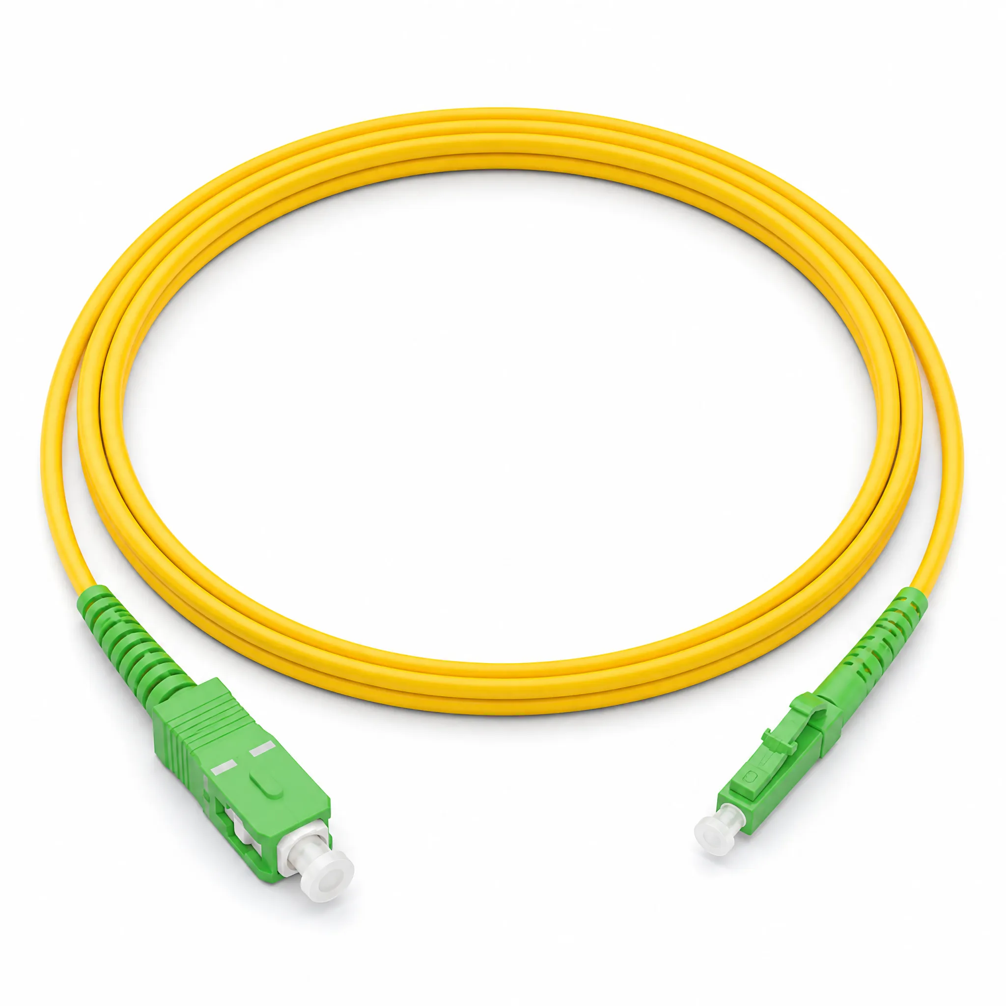 SC/APC to LC/APC Single Mode Hybrid Fiber Optic Patch Cord