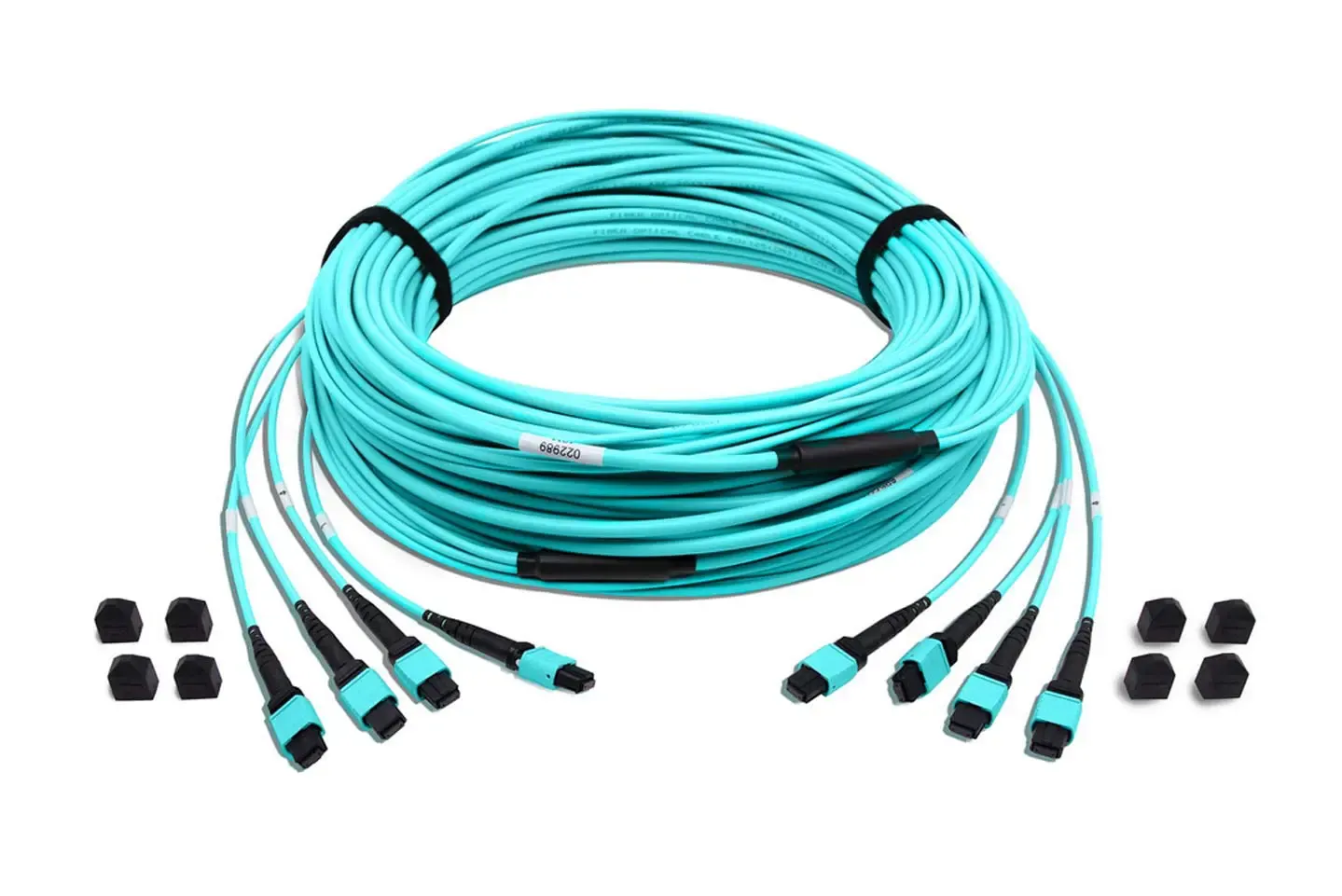 Picture name: MTP MPO Fiber Cable|US Conec MTP-MTP Trunk Cable 48Fiber 4*12C Multimode OM3 Female LSZH Custom Length